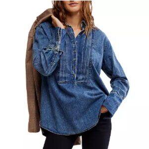 new Free People After Hours Denim Shirt  Top  Tunik  239 3S2